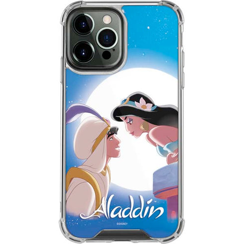 Disney Aladdin and Princess Jasmine Kiss iPhone 13 Pro Max Clear Case
